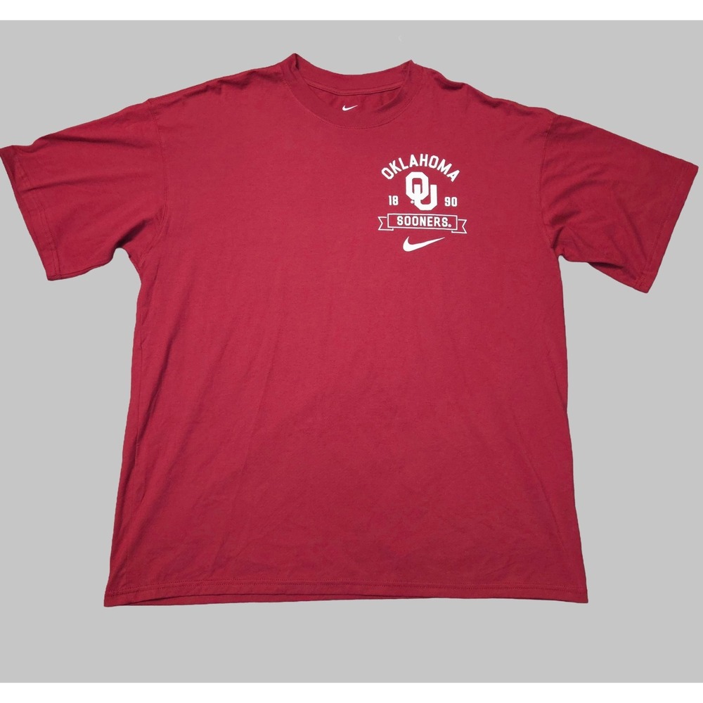 Nike Oklahoma Sooners Men's Large Red Short Sleeve T-Shirt NWT Loose Fit‎